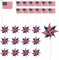 24 Pack Red White Blue American Flag Pinwheels, Patriotic Decor